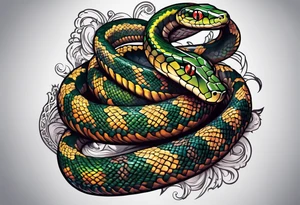 Snake wrapped on a cross tattoo idea