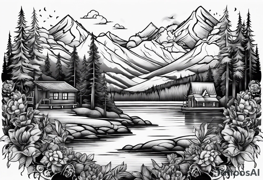 land burning tattoo idea