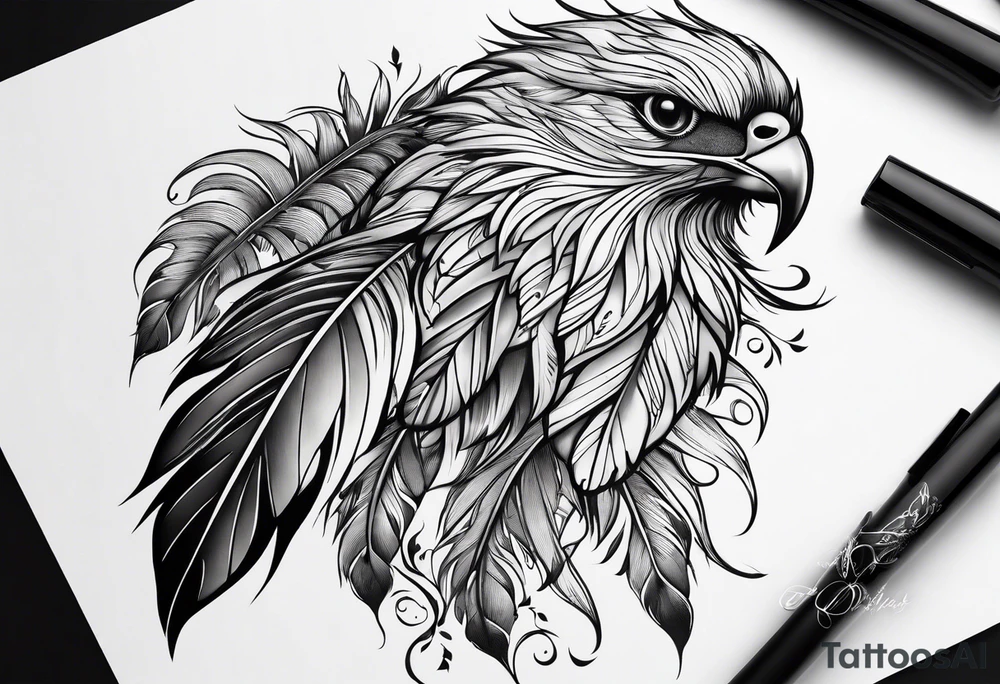 Feather turning into birds tattoo idea
