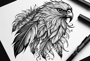 Feather turning into birds tattoo idea