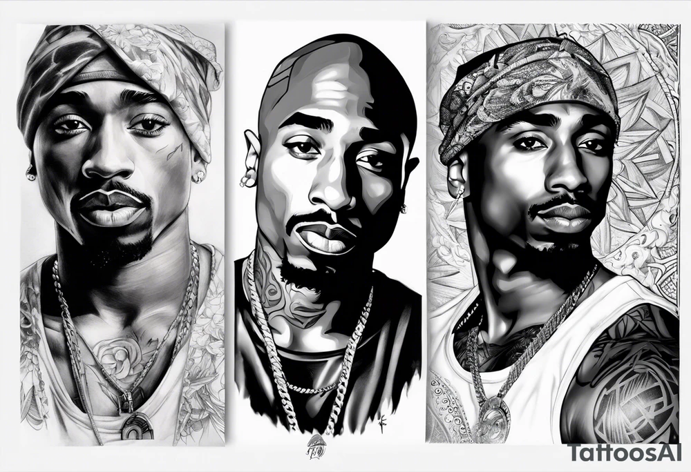 2pac as a sleeve los Angeles tattoo idea