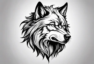 angry alpha wolf tattoo idea