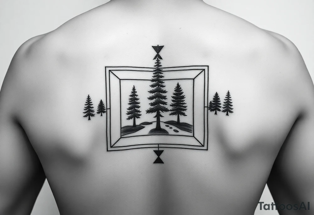 inspiration: my childhood home had an arrangement of tiles in the formation of golden ratio. use this to create a tattoo for me with NO COLOURS using the idea of tiles and golden ratio. placement on upper outer arm or top of bicep so not too big. give me a range of ideas (including some without using tiles, and just the golden ratio). I want to symbolise how nature is made from golden ratio. also give ideas including trees as my garden had this arrangement surrounded by trees. the golden ratio was in a rectangular form. also show me ideas of tattoos placed on bicep not on the back tattoo idea