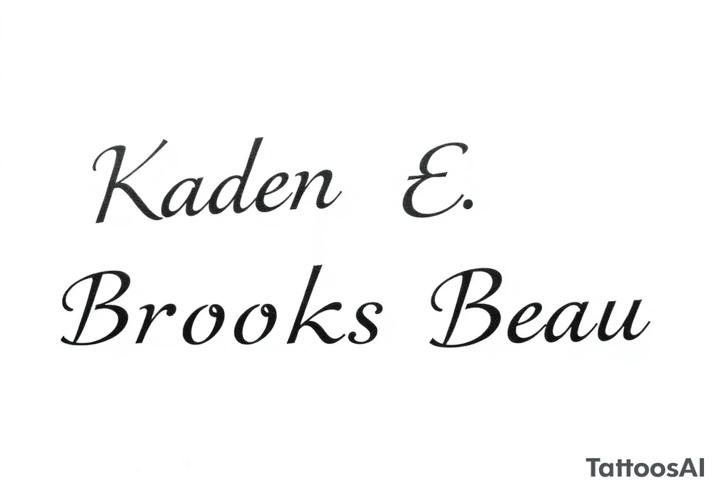 Kaden Easton Brooks Beau made into a crossword puzzle tattoo idea