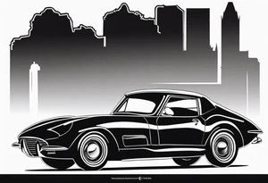 Classic Car Silhouette tattoo idea