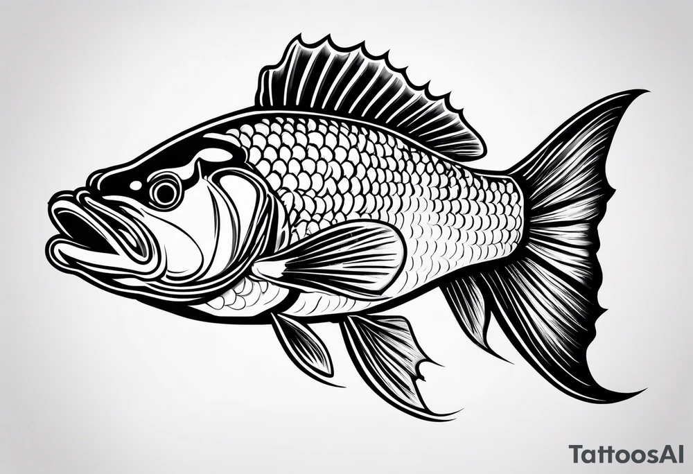 walleye fish simple small tattoo idea