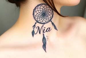 Name Nia in a  dreamcatcher tattoo idea