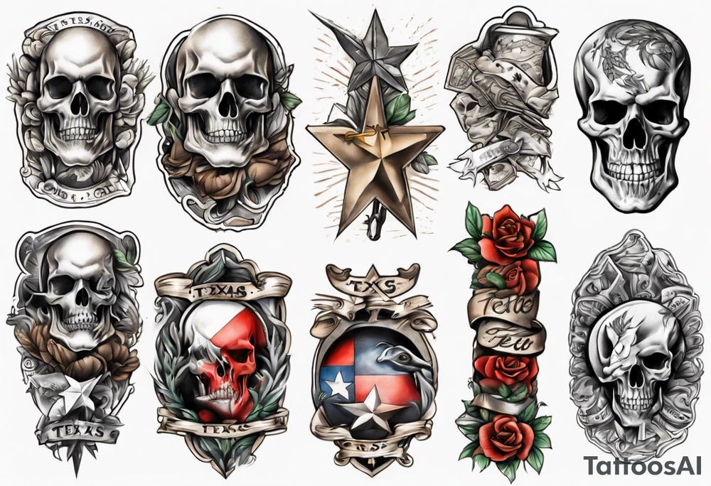 Texas forearm sleeve tattoo idea