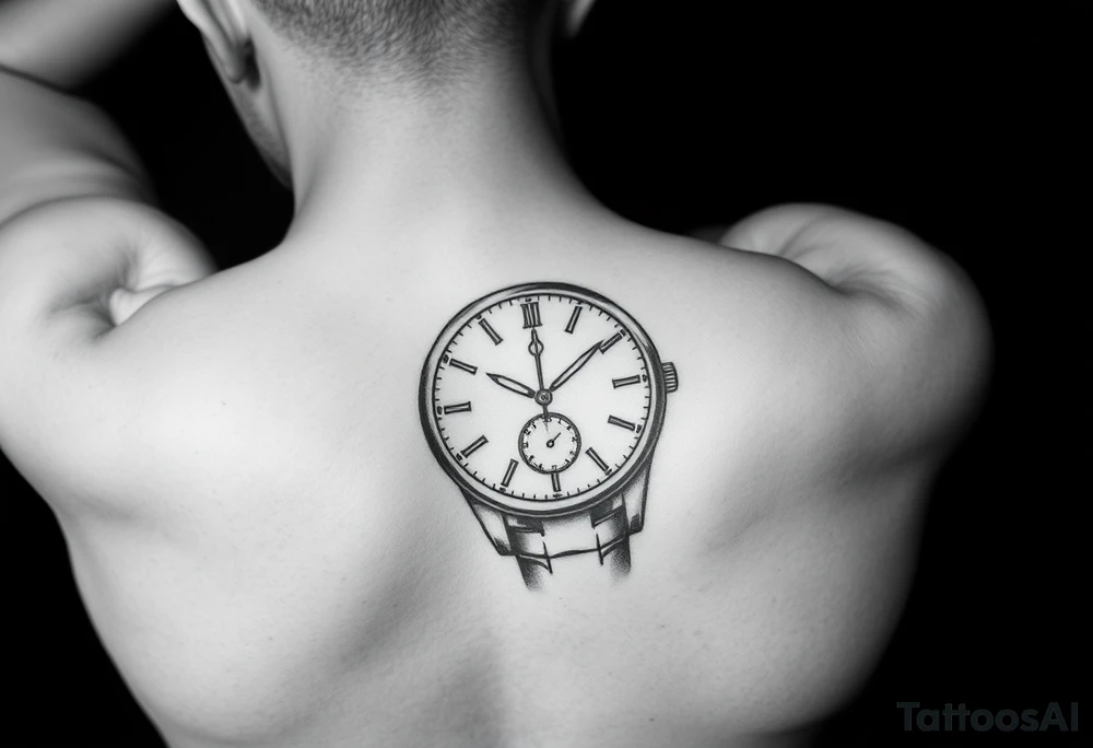 Imaginez le Colisé  en arrière-plan     et une horloge montrant 6h40 tattoo idea