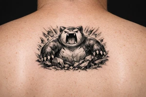 Powerful Snorlax waking up tattoo idea