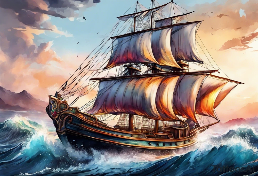 boat tattoo idea