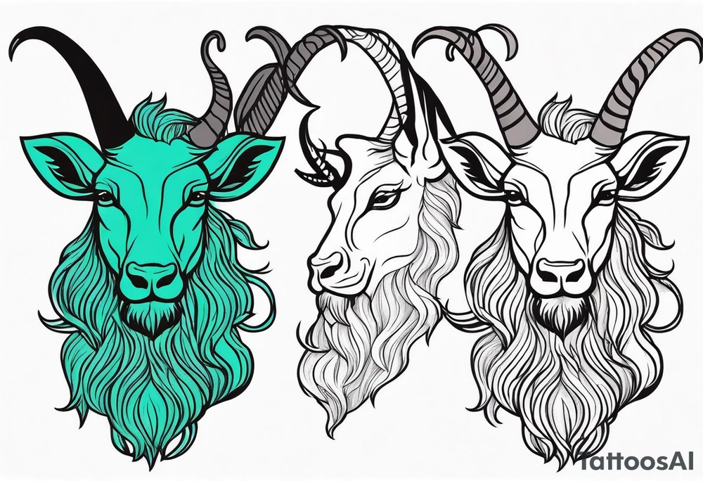 capricorn with beard tattoo idea