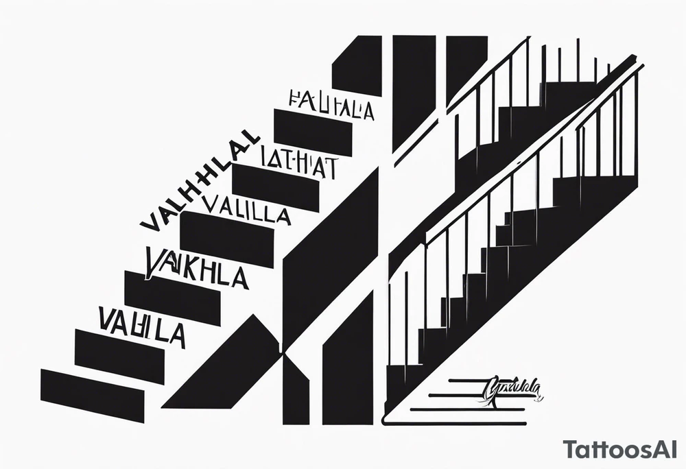 Valhalla fog stairs mist family tattoo idea