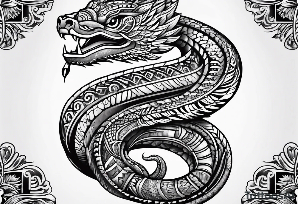 Aztec snake tattoo idea
