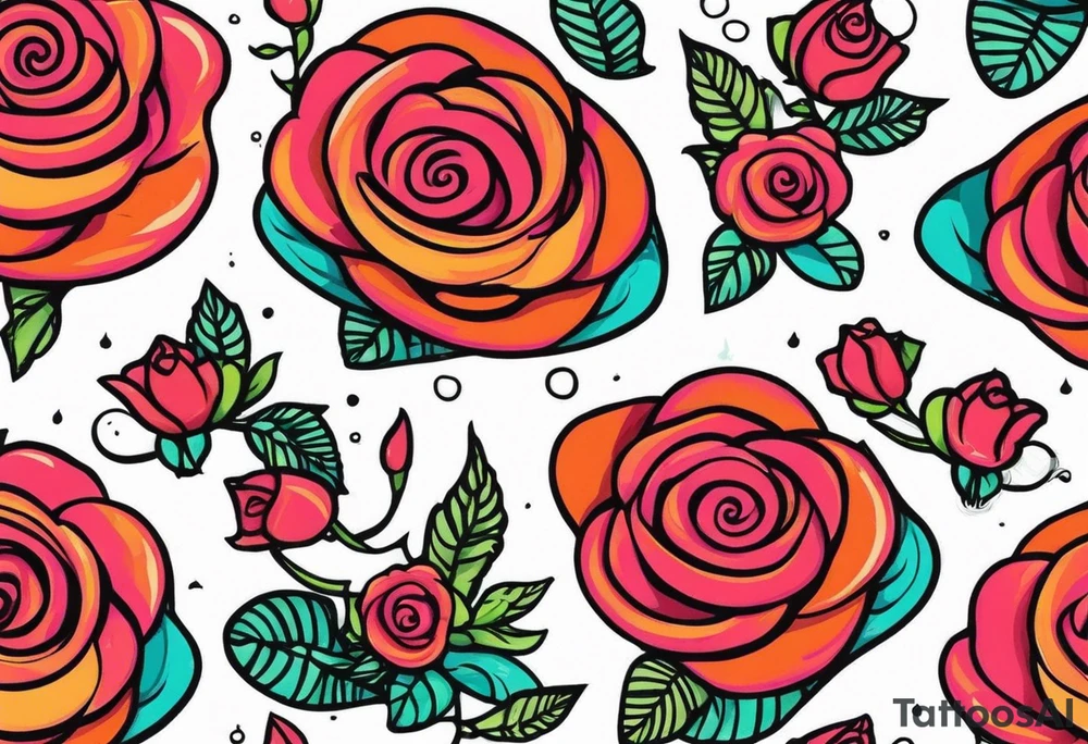 Shell with rose tattoo idea