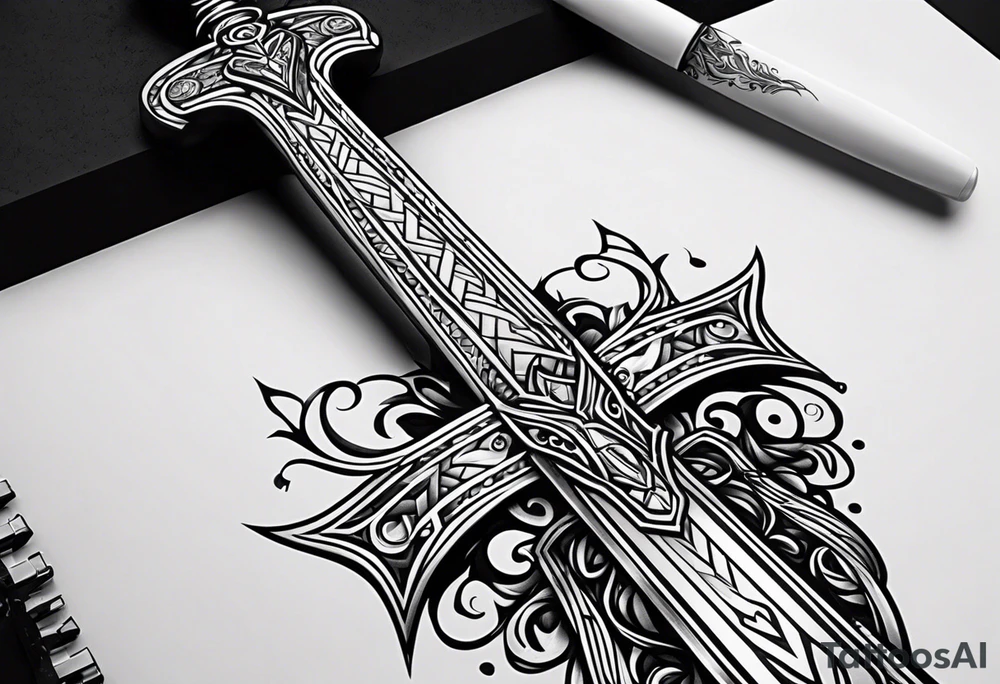 black sword tattoo tattoo idea