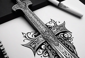 black sword tattoo tattoo idea