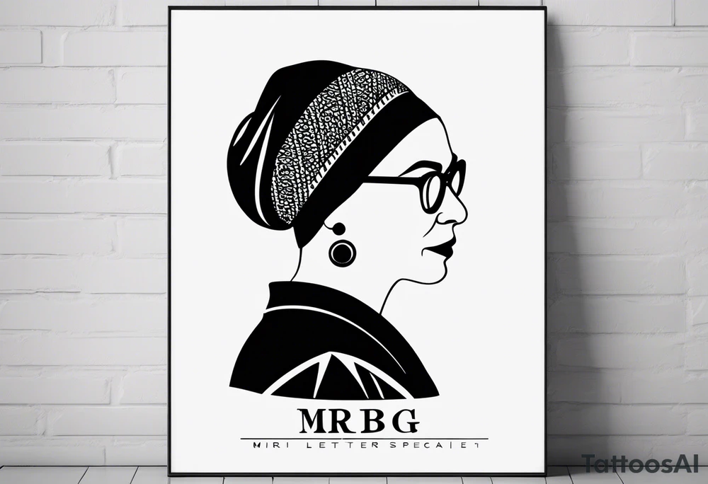 only the letters 'MRBG'.minimalist,  simple and not too fancy, just the clean and bold letters arranged in a stylish way. tattoo idea