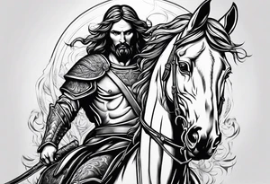Warrior Jesus on a horse tattoo idea