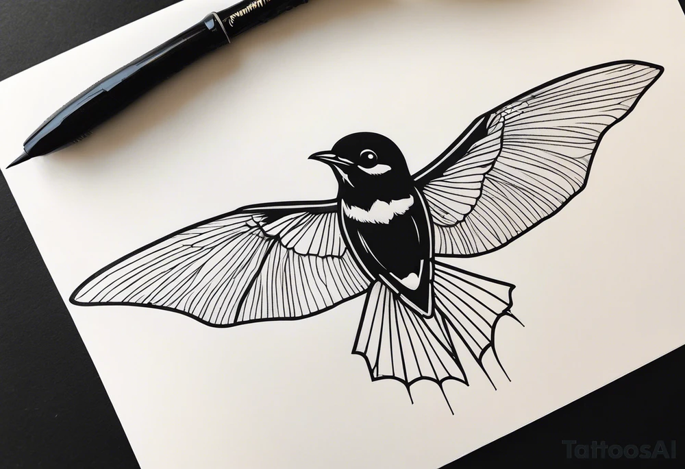 Spider and barn swallow tattoo idea