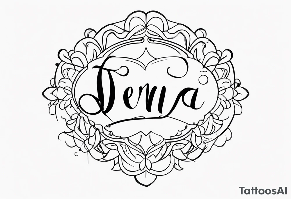 dena in cursive tattoo idea