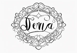 dena in cursive tattoo idea