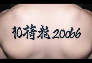 The date 30th of December 2006 in kanjis style sosho with thick lines filled with shading and fine lines tattoo idea