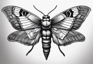 Death hawk moth with shadows to look like it’s flying tattoo idea