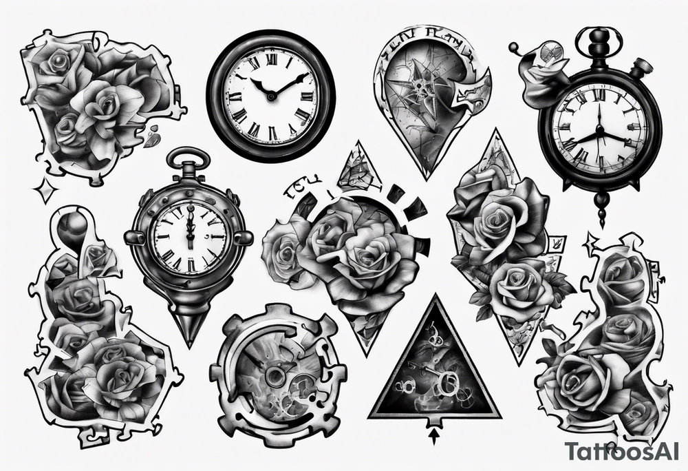 Time puzzle pieces tattoo idea