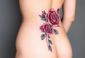 Im a twinky male and want a pretty tattoo on my side down on my booty. I like roses, kisses, and hearts, and kink tattoo idea