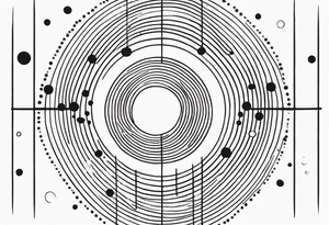 vertical lines with circles and dots tattoo idea