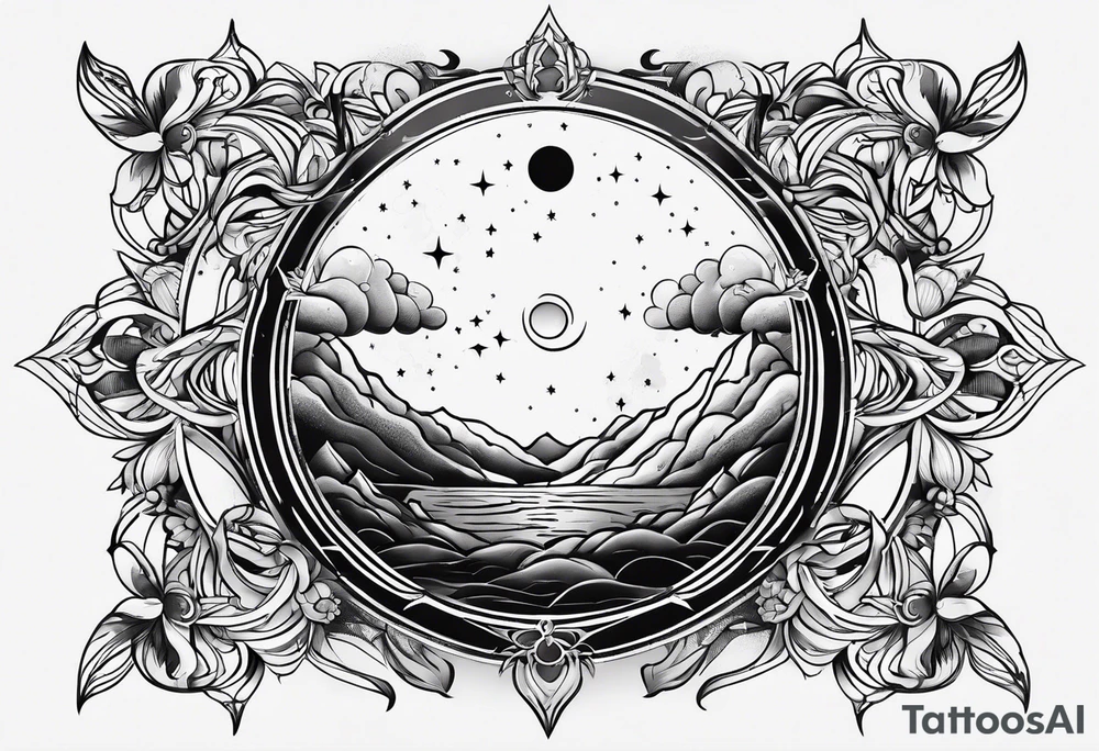 Cancer zodiac moon tattoo idea