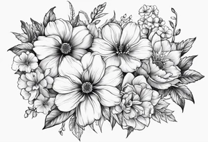 March April June November December birth flowers on infinity symbol tattoo idea