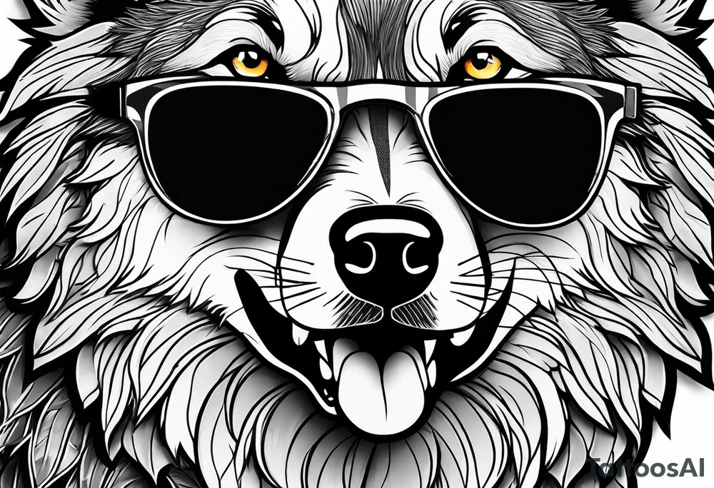 Badass wolf wearing sunglasses
Dark woods
Mountain peaks tattoo idea
