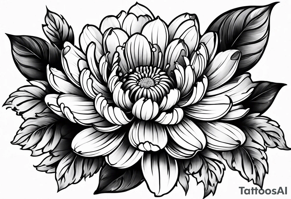 single chrysanthemum flower tattoo idea