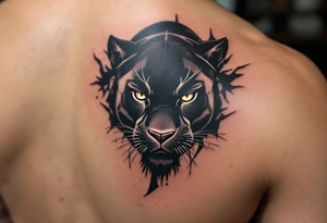 black panther with the number 62 tattoo idea