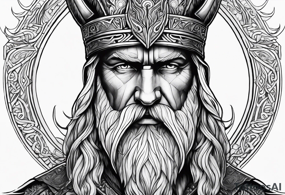 odin face nordic tattoo idea