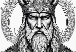 odin face nordic tattoo idea