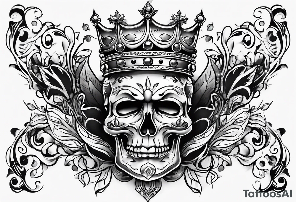 Crown face tattoo idea