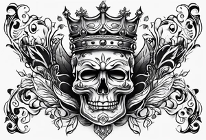 Crown face tattoo idea