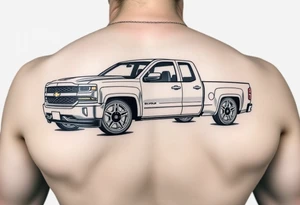 Chevy Silverado 1500 lowrider with wire wheels tattoo idea