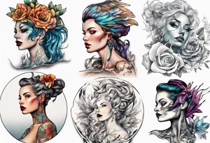 majestic woman tattoo idea