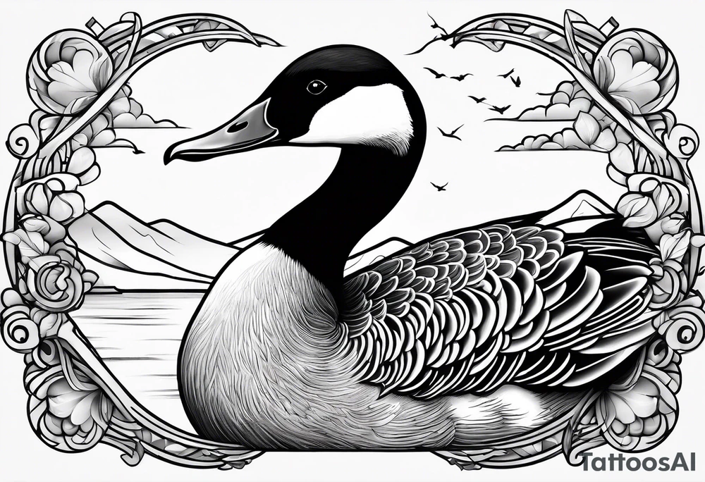canadian goose mystical Background tattoo idea