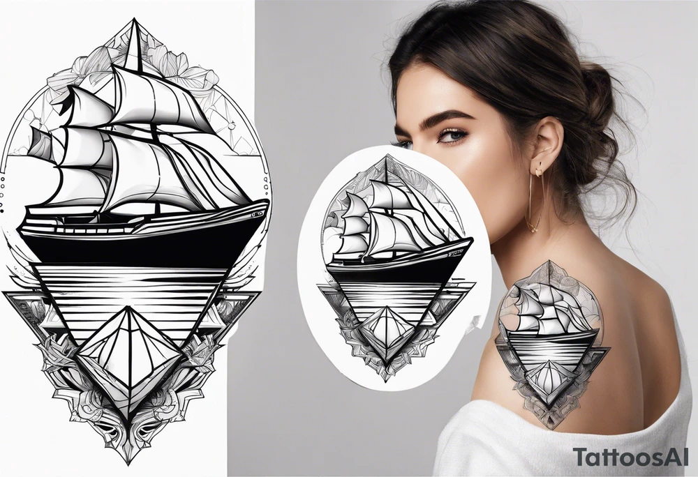 Bermuda Line drawn tattoo idea