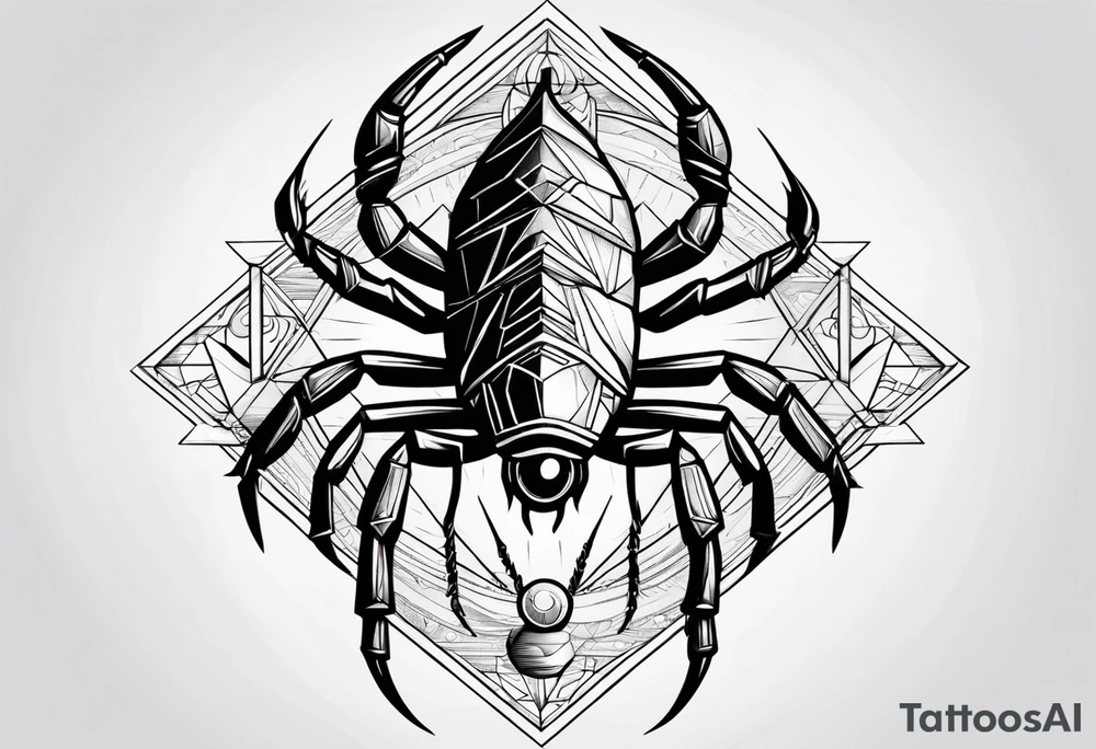 scorpion with all seing eye and triangle tattoo idea