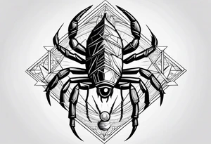 scorpion with all seing eye and triangle tattoo idea