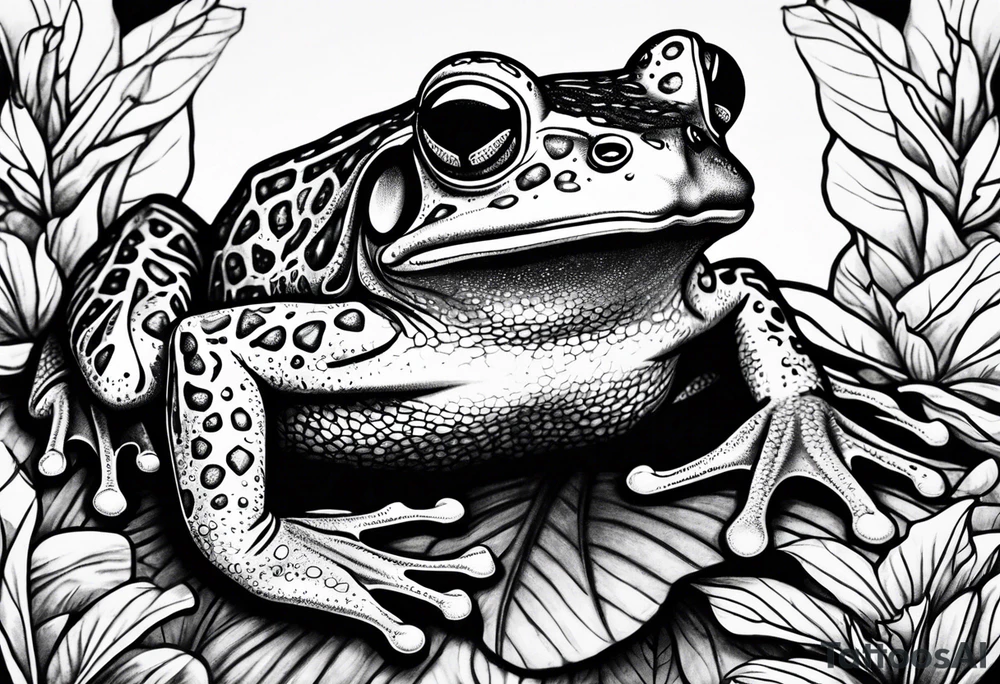 a psychedelic frog tattoo idea