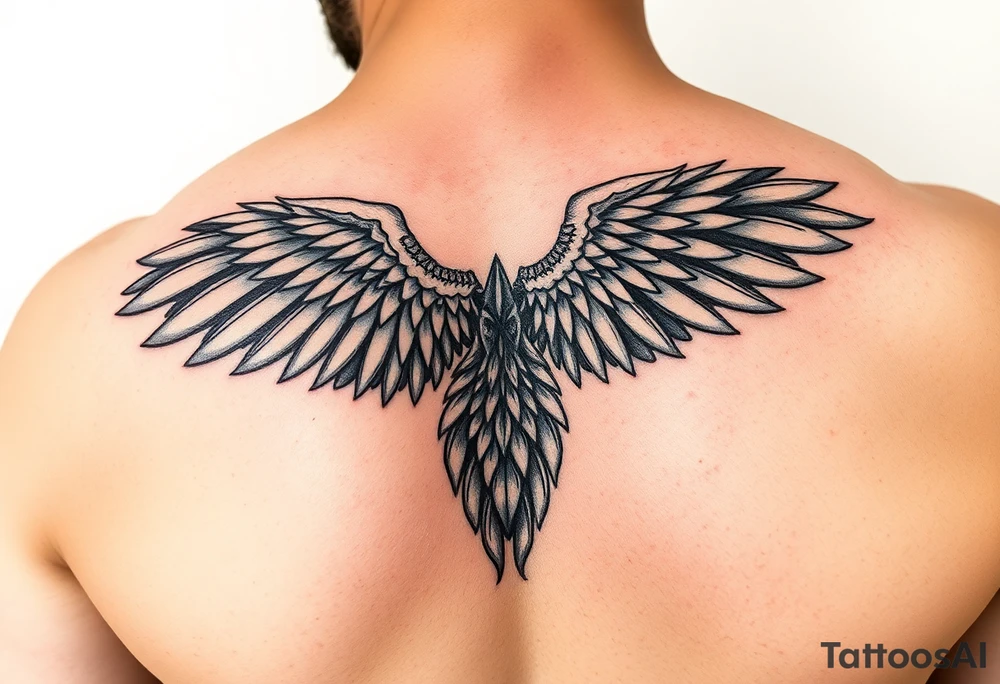 Forearm “gold” kintsugi wing tattoo idea