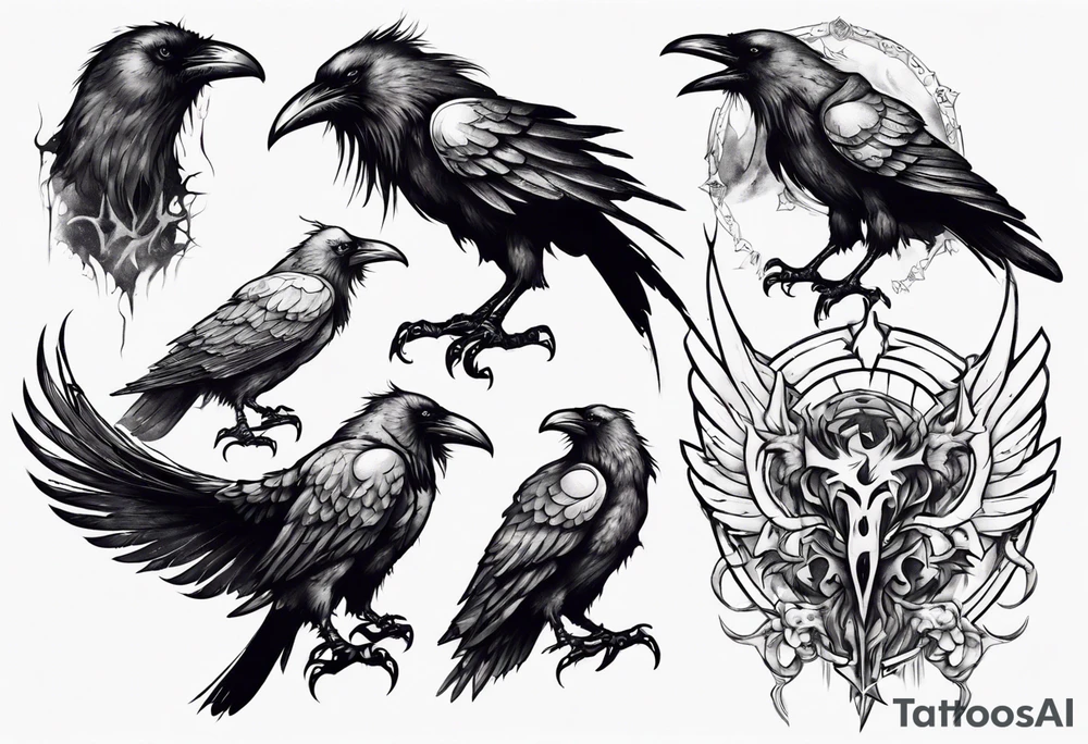 Demon Raven tattoo idea
