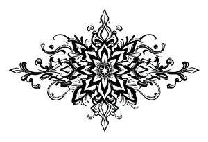 mytical shaman and witch ancient ornament with rhyme tattoo idea